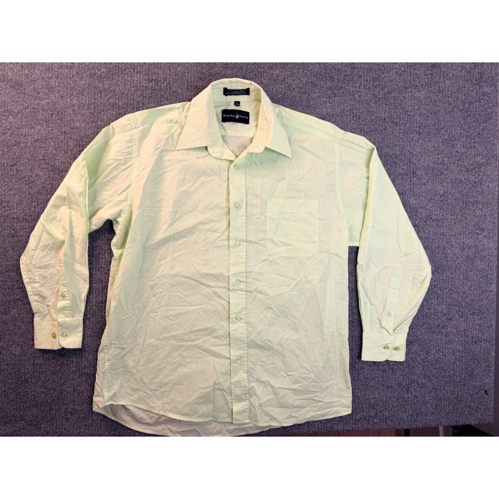 Beverly Hills Polo Club Mens Large Mint Green Button Down Shirt Long Sleeve L